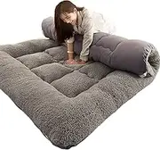 Portable futon Mattress, Skin-Friendly Cashmere Mattress, Full-Size Camping mat, Single Double Mattress, Foldable Guest Mattress, Student Dormitory Mattress