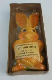 Children's Bunny Rabbit Toothbrush Holder Figure 40s Vintage NIB