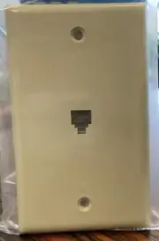 RCA Modular Wall Jack Phone Outlet, 1 Gang, Ivory (TP2476)