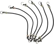 HOMSFOU 6pcs Adjustable Mini Elastic Cords with Metal Hooks Heavy Duty Bungee Straps for Outdoor Use for Luggage Camping and Cargo Fastening
