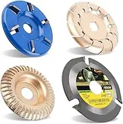 3Pcs Wood Carving Disc Tungsten Steel Wood Carving Wheel Wear Resistant Wood Grinding Wheel Angle Grinder Accessories for Wood Plastic Cutting Engraving Polishing