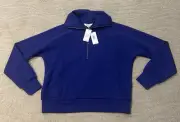 SPANX Woman’s deep azure Airessentials half zip sweat/pullover , SZ M, BNWT*