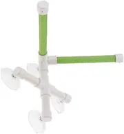 HOMYL Bird Parrot Portable Suction Cup Shower Perch Stand Bath Perch Toy Random for Finches, Parrot, Macaw, African Greys, Cockatoo - Double Pole