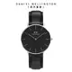 Daniel Wellington DW 手錶 Classic Sheffield 36mm爵士黑真皮皮革錶 DW00100145 DW00100546