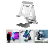 Cell Phone Stand Holder Mobile Phone Desktop Mount Dock Foldable for iPhone Silver