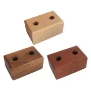 Wooden Pen Stand Multipurpose Portable Sturdy Practical Dual Hole for Office