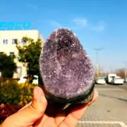 651g Natural Amethyst Geode Mineral Specimen Crystal Quartz Energy Decoration