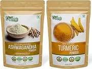 Organic Zing Bundle of : Turmeric Powder - 115 g / 4 oz & Ashwagandha Powder - 227 g / 8 Oz