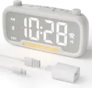 Alarm Clock Bluetooth Speaker with FM Radio, High Fidelity Sound, Bedside Clock