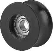 4pcs Nylon Coated U-groove Guide Pulley Wheel Roller Bearing, U Type Groove Pulley Rail Ball Bearing(black)