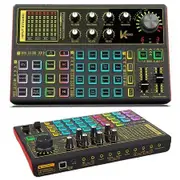 Audio Mixer Live Sound Card Audio Interface Sound Board with Multiple DJ Mixer Effects for Streaming Podcasting
