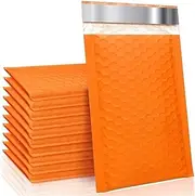 Bubble Envelopes，Mailing Bags， 50Pcs Orange Mailer Poly Bubble Padded Mailing Envelopes for Mailer Packaging Self Seal Bag Bubble(15 * 18cm)