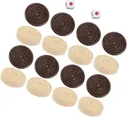 ERINGOGO Wooden Checkers Chess Pieces 26pcs Set Backgammon Chess Board Games Replacement Parts
