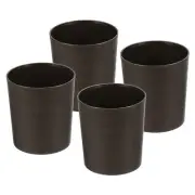 4pcs 4" Plastic Round Flowerpot Planter Container for Indoor Outdoor, Brown