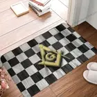 Mat Square Compass And Checkers Doormat Flannel Carpet Balcony Rug Home Decor