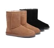AUSTRALIAN SHEPHERD® UGG Boots Sheepskin Wool Short Classic Suede - Chestnut / AU Ladies 12 / AU Men 10 / EU 43