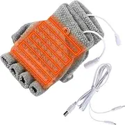 [Generic] Hand Warmer Gloves, USB Hand Warmer | Warm Gloves with Full Fingers and Half Fingers Heated Mittens USB Heated Mitten | Laptop Gloves Mitts,