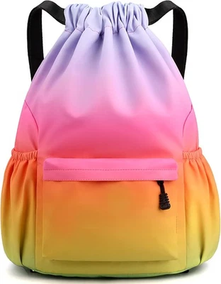 Tesmien Drawstring Bags,Waterproof Swimming Bags Unisex Sports Colorful