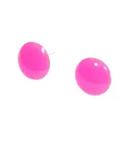 1 Pair Earrings Ear Stud Round 12 MM Metal Enamel 12 Colors Earrings
