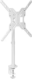 VIVO Ultra Wide Screen TV Desk Mount for up to 55 inch Screens, Full Motion Height Adjustable Single Television Stand, White, STAND-V155CW