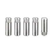 4x10mm 304 Stainless Steel Dowel Pins, 5Pcs Knurled Head Flat End Dowel Pin