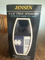 Vintage Jensen J-1101 4x10 Triax Car Audio 3 Way Speakers New Old Stock