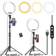 10.2" Selfie Ring Light with 65" Adjustable Tripod Stand & Phone Holder for L...