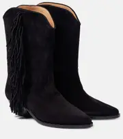 [Isabel Marant] Isabel Marant Duerto fringed suede cowboy boots UK 8 black