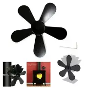 5-Blade Heat Powered Stove Fan for Wood / Log Burner/Fireplace Increases Powered