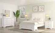 VI Sala Solid Timber Storage Bed, Dresser with Mirror & Bedsides Set