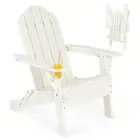 Outdoor Folding Adirondack Chair Patio Furniture Lounge Cup Holder Beach Seat
