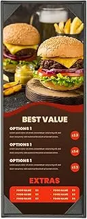 uxcell 4.25x11 Inch Leather Menu Covers for Restaurant, Menu Holder Single View Menus Folder Book for Restaurant Cafe Bar Hotel Wine List, Black
