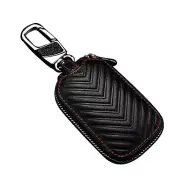 Genuine Leather Car Key Chain Bag Smart Key Holder Cover Remote Fob Case E