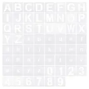 5 Inch Letter Number Stencils Alphabet Templates Set 5.8" Width, White 62pcs