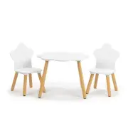 Design Square Liam Kids Furniture Cloud Table and 2x Star Chairs - White/Oak