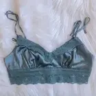 Teal blue satin lace cami bralette, brand new with tag