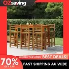 wooden bar stools acacia solid outdoor seating 75cm height 6 pcs 5987
