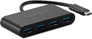 Kensington CH1200 USB-C 10Gbps 4-Port Hub, USB Type C to USB Adapter with 4 USB 3.0, Compatible with Thunderbolt 4, Thunderbolt 3, USB4 and USB-C Devices (K33616WW)