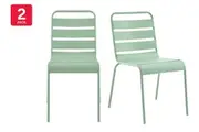 Matt Blatt Miami Metal Outdoor Dining Chair (Eucalyptus, 2 Pack)