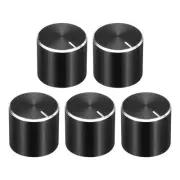 5pcs Potentiometer Knob Knurled Shaft Black 15mmx13mm Volume Control Knob