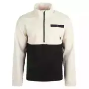 Spyder Men's Half Zip Fleece Lined Pullover Size M Moonbeam and Black (MSRP$129)