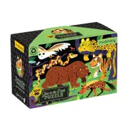 100pc Mudpuppy Glow Jigsaw Puzzle 46x30cm Educational Game Land Predators 5+