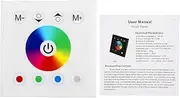 Nutriess LED Touch Panel Controller Wall Mounted Colorful RGBW LED Touch Panel Dimmer Switch for LED Strip Light Black (White)