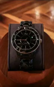 Christian Dior 38mm VIII “Place Vendome” Automatic Black Ceramic Diamond Watch