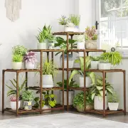 Bamworld Plant Stand Indoor Outdoor Corner Plant Shelf 5-Tier 11 Potted Flower S