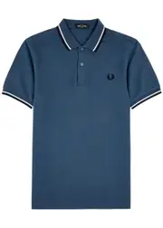 Fred Perry Logo-embroidered Piqué Cotton Polo Shirt - Blue - Xxl XXL