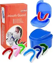 Boil and Bite Double Layer Sport Mouthguard for Youth & Adult Custom Fit Sport Mouthpiece for Football, Hockey Rugby Lacrosse Boxing MMA with Case 6 pcs (6 Assorted Color for Kid)