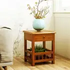2 Tier End Table Sofa Side Accent Console Table 1 Drawer Storage Desk Livingroom