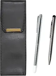 Eco Leather Pen Case, Metal Indicator Stick and Smartphone Touch Short Metal Rotating Ballpoint Pen Set BR-701S-9A094A