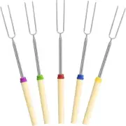 5/8/12/24 Pack Marshmallow Roasting Sticks Set, Extendable 32in Long Metal Barbe